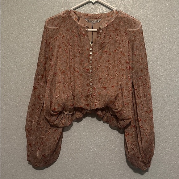 New Zara Boho Floral Paisley Top - Picture 2 of 7